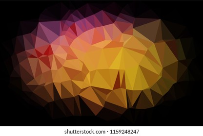 Dark Pink, Yellow vector abstract polygonal layout. A sample with polygonal shapes. A completely new design for your business.