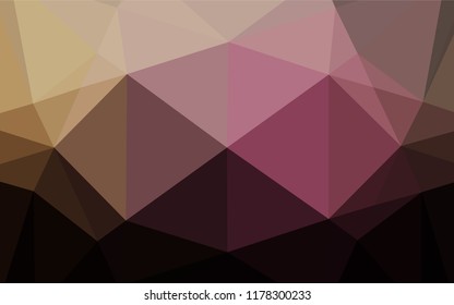 Dark Pink, Yellow vector abstract mosaic backdrop. Shining illustration, which consist of triangles. The textured pattern can be used for background.