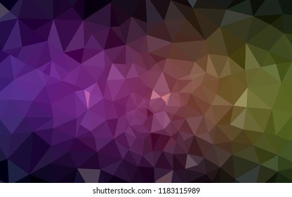 Dark Pink, Yellow vector abstract mosaic background. Creative illustration in halftone style with triangles. Polygonal design for your web site.
