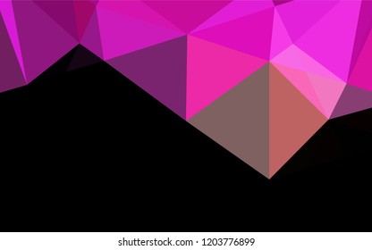 Dark Pink, Yellow vector abstract polygonal texture. A completely new color illustration in a vague style. Brand new style for your business design.