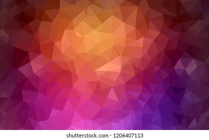 Dark Pink, Yellow vector abstract polygonal pattern. Colorful abstract illustration with triangles. Textured pattern for your backgrounds.