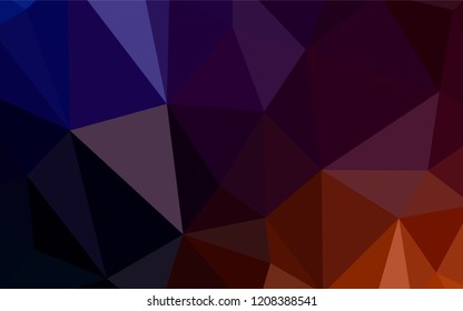 Dark Pink, Yellow vector abstract polygonal background. Shining polygonal illustration, which consist of triangles. Completely new template for your banner.