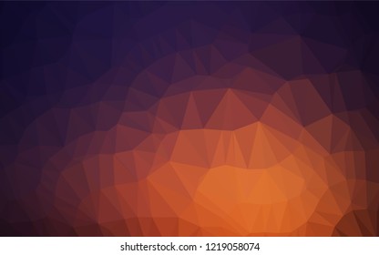 Dark Pink, Yellow vector abstract polygonal cover. Triangular geometric sample with gradient.  The template can be used as a background for cell phones.