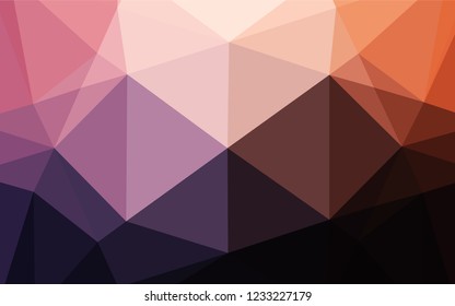 Dark Pink, Yellow vector abstract polygonal texture. Creative illustration in halftone style with gradient. A completely new template for your business design.