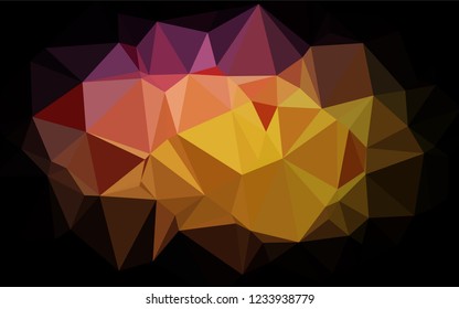 Dark Pink, Yellow vector abstract mosaic pattern. Shining illustration, which consist of triangles. A new texture for your design.