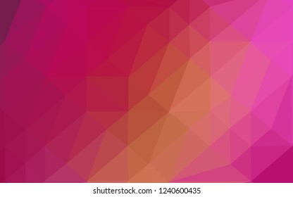 Dark Pink, Yellow vector abstract mosaic background. A sample with polygonal shapes. Template for a cell phone background.