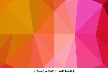 Dark Pink, Yellow vector abstract polygonal layout. Creative geometric illustration in Origami style with gradient. The polygonal design can be used for your web site.