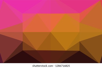 Dark Pink, Yellow vector abstract polygonal layout. Colorful abstract illustration with gradient. Triangular pattern for your business design.