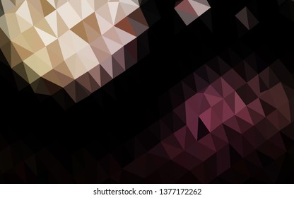 Dark Pink, Yellow vector abstract polygonal texture. Colorful illustration in abstract style with gradient. The best triangular design for your business.