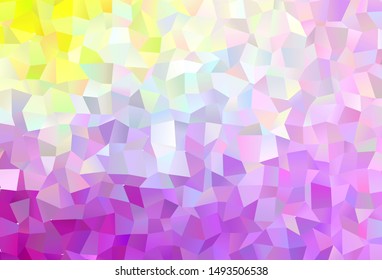 Dark Pink, Yellow vector abstract mosaic background. Colorful illustration in abstract style with triangles. Brand new design for your business.