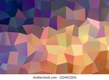 Dark Pink, Yellow vector abstract mosaic background. A sample with polygonal shapes. New template for your brand book.