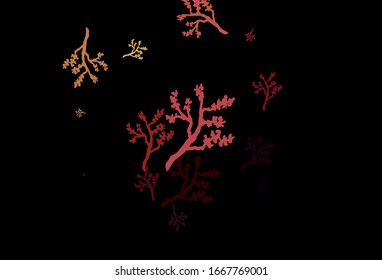 Dark Pink, Yellow vector abstract backdrop with sakura. Creative illustration in blurred style with leaves, branches. New template for your brand book.