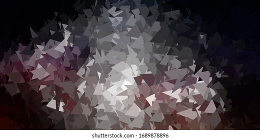 Fondo de triángulo abstracto de vector oscuro rosa y amarillo. Ilustración abstracta moderna con triángulos poligonales. Fondo para teléfonos móviles.