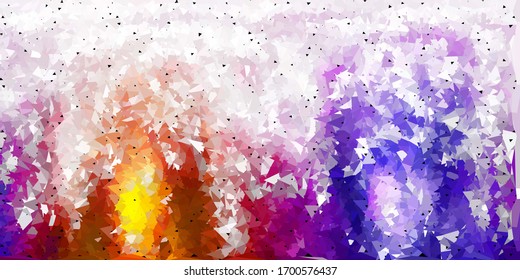 Fondo de triángulo abstracto de vector oscuro rosa y amarillo. Ilustración abstracta con triángulos de gradiente elegantes. Fondo de pantalla de tus aplicaciones web.