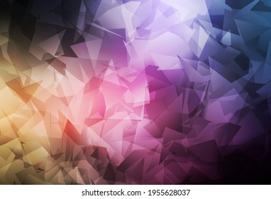 Plantilla poligonal abstracta de vector amarillo oscuro rosa y amarillo. Ilustración abstracta moderna con triángulos. Patrón para el fondo de un libro de marca.