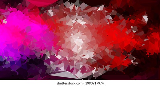 Textura de triángulo abstracto vectorial de color rosa oscuro y amarillo. Nueva ilustración colorida con formas de triángulos degradados. Diseño de páginas de aterrizaje.