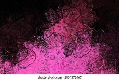 Dark Pink, Yellow vector abstract pattern with flowers. Creative illustration in blurred style with flowers. New template for your brand book.