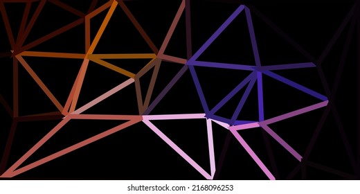 Dunkelrosa, gelber, abstrakter, Vektorhintergrund im Dreieck. Farbige Illustration im polygonalen Stil mit Dreiecken. Multifunktionsfähiges App-Design.