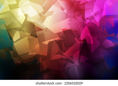 Dark Pink, Yellow vector abstract mosaic background. Geometric illustration in Origami style with gradient.  Brand new style for your business design.