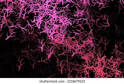 Dark Pink, Yellow vector abstract pattern with leaves, branches. Colorful illustration in doodle style with leaves, branches. Brand new style for your business design.