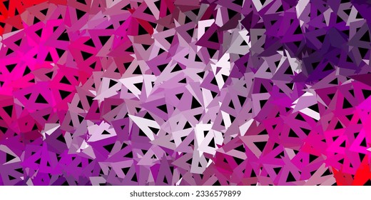 Dunkelrosa, gelber, abstrakter, Vektorhintergrund im Dreieck. Farbige Illustration im polygonalen Stil mit Dreiecken. Hintergrund für Webdesigner.