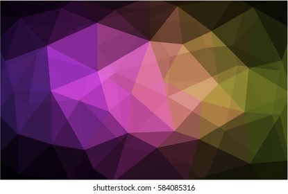 Dark Pink, Yellow vector abstract textured polygonal background. Blurry triangle design. Pattern can be used for background.