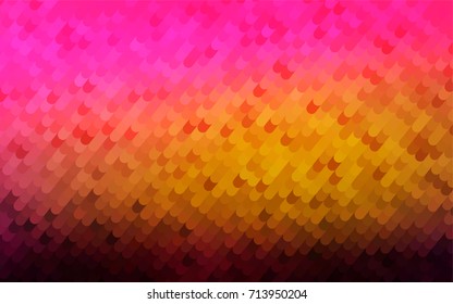 Dark Pink, Yellow vector abstract cambered pattern. Creative illustration in halftone arched style with gradient. The best curved design for your business.