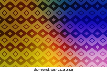 Dark Pink, Yellow vector backdrop with rhombus. Rectangles on abstract background with colorful gradient. Smart design for your business advert.