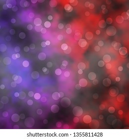 Dark Pink, Yellow vector backdrop with circles. Abstract illustration with colorful spots in nature style. Pattern for wallpapers, curtains.