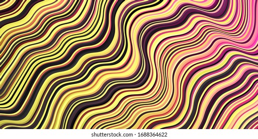 Fondo vector amarillo oscuro con líneas dobladas. Nueva ilustración colorida con líneas dobladas. Patrón para sitios web, páginas de inicio.