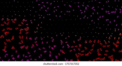 Dark Pink, Yellow vector backdrop with mystery symbols. Retro design in abstract style with witchcraft forms. Simple design for occult depiction.