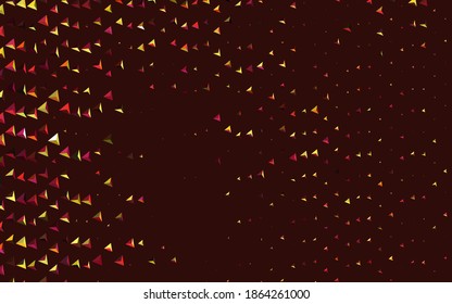 Dark Pink, Yellow vector backdrop with lines, triangles. Glitter abstract illustration with triangular shapes. Elegant design for wallpapers.