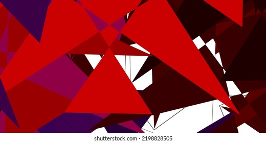 Dunkelrosa, gelber Vektorhintergrund mit Dreiecken, Linien. Illustration mit abstrakten bunten Dreiecksformen. Eine einfache Ergänzung zu Ihren Werken.