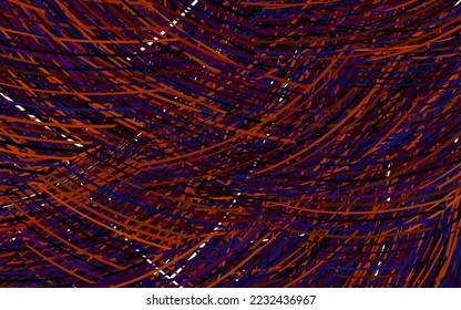 Dunkelrosa, gelber Vektorhintergrund mit weinenden Linien. Eine elegante, helle Illustration mit Farbverlauf-Linien. Muster für Ihr Business-Design.