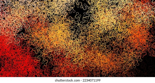 Fondo vectorial amarillo rosa oscuro con líneas dobladas. Muestra geométrica colorida con curvas de degradado.  Patrón para sitios web, páginas de inicio.