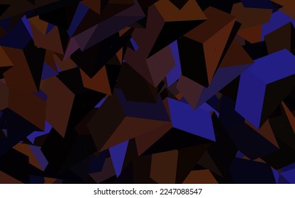 Dark Pink, Yellow vector backdrop with lines, triangles. Triangles on abstract background with colorful gradient. Simple design for your web site.