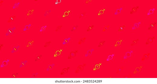 Fondo de Vector rosa oscuro, amarillo con símbolos de poder femenino. Diseño simple en estilo abstracto con activismo por los derechos de la mujer. Diseño elegante para Fondos de pantalla.