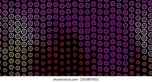 Dark Pink, Yellow vector backdrop with mystery symbols. Abstract illustration with gothic gradient shapes. Simple base for your occult design.