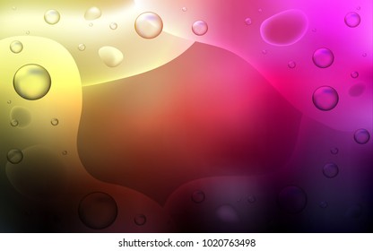Dark Pink, Yellow vector background with curved circles. Creative illustration in halftone memphis style with gradient. Memphis style for your business design.