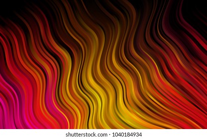 Dark Pink, Yellow vector background with bent lines. Creative illustration in halftone marble style with gradient. Pattern for your business design.