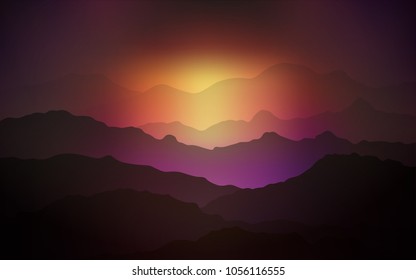 Dark Pink, Yellow vector background with bubble shapes. Brand-new colored illustration in mountain style with gradient. A new texture for your  ad, booklets, leaflets.
