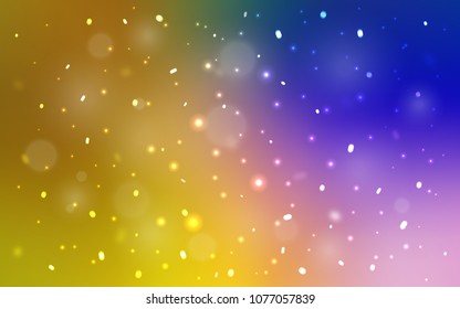 Dark Pink, Yellow vector background with xmas snowflakes. Blurred decorative design in xmas style with snow. The template can be used as a new year background.