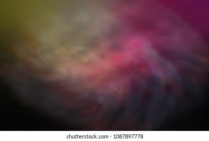 Dark Pink, Yellow vector background with galaxy stars. Modern abstract illustration with Big Dipper stars. Pattern for futuristic ad, booklets.