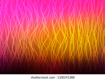 Dark Pink, Yellow vector background with bent ribbons. Colorful illustration in abstract marble style with gradient. Brand new design for your ads, poster, banner.