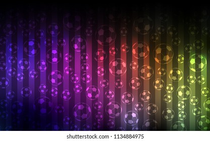 Dark Pink, Yellow vector background with soccer balls. Colored illustration with balls on a gradiental backdrop. Design for posters, banners of sports competitions.