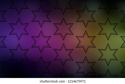 Dark Pink, Yellow vector background with colored stars. Glitter abstract illustration with colored stars. Pattern for wrapping gifts.