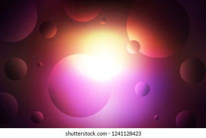 Dark Pink, Yellow vector background with bubbles. Modern abstract illustration with colorful water drops. Beautiful design for your business advert.
