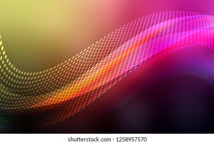 Dark Pink, Yellow vector background with bubbles, lines. Modern abstract colorful illustration with spheres and lines. Pattern for textures of wallpapers.