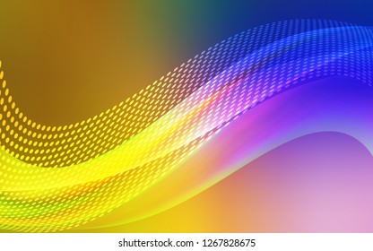 Dark Pink, Yellow vector background with bubbles, lines. Illustration with set of colorful abstract circles and lines. Pattern for futuristic ad, booklets.