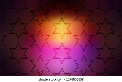 Dark Pink, Yellow vector background with colored stars. Blurred decorative design in simple style with stars. Best design for your ad, poster, banner.